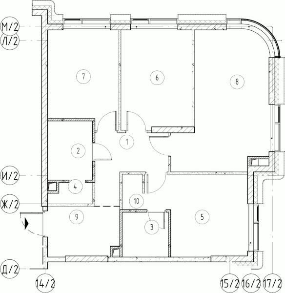 Планировка 3-комнатная квартира в ЖК Nagatino i-Land (Нагатино ай-лэнд)