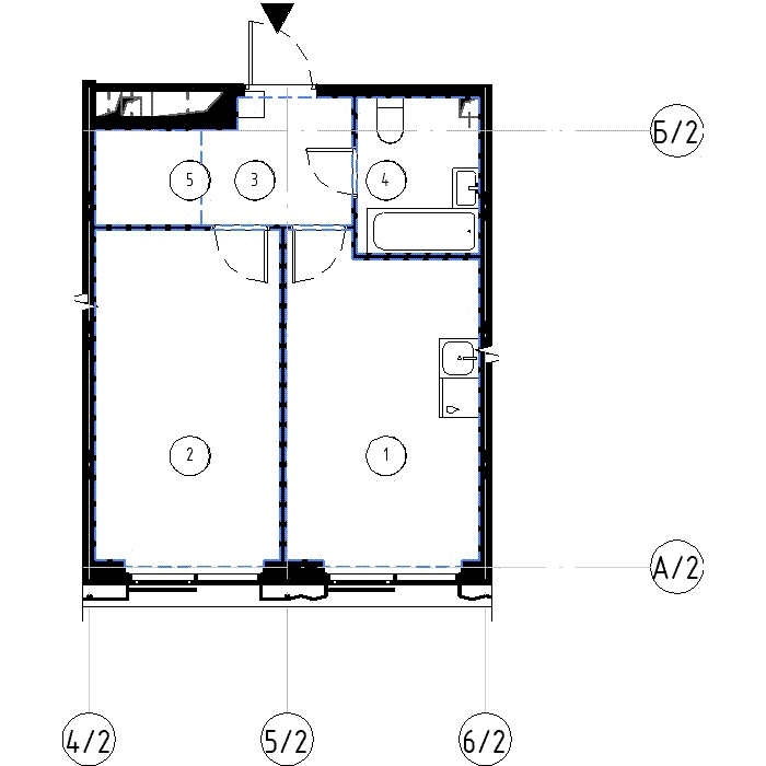 Планировка 1-комнатная квартира в ЖК Shagal (Шагал)