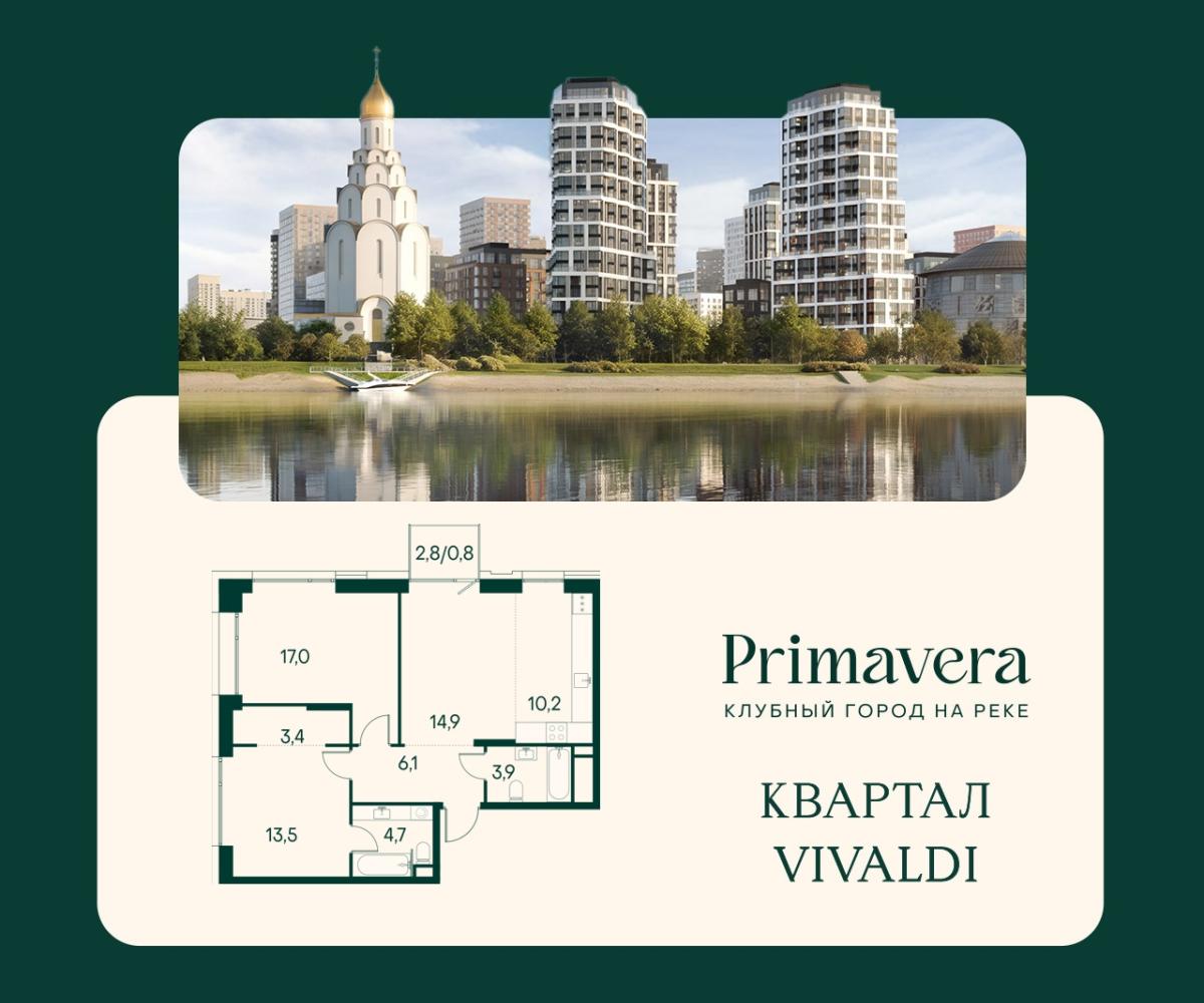 Планировка 2-комнатная квартира в Клубный город на реке Primavera (Примавера)