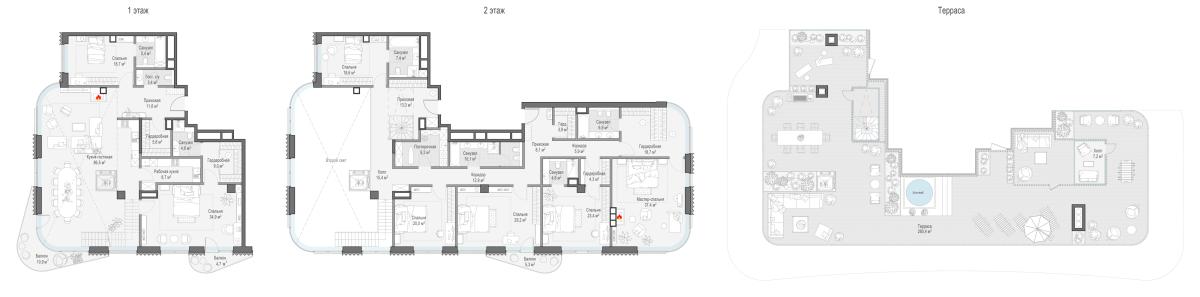 Планировка 5-комнатная квартира в ЖК "Лаврушинский"