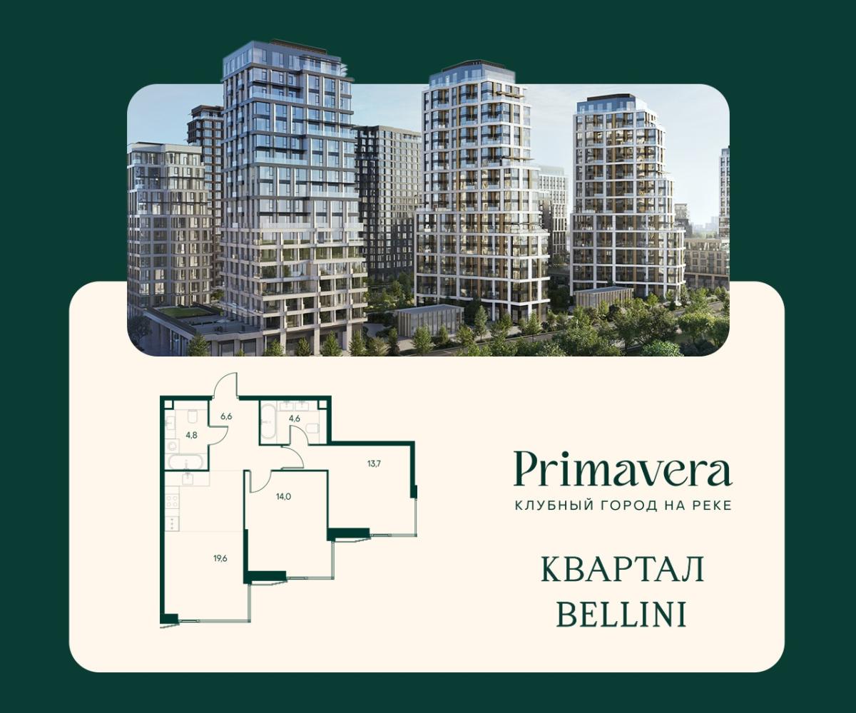 Планировка 2-комнатная квартира в Клубный город на реке Primavera (Примавера)