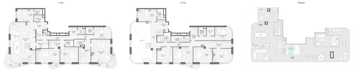 Планировка Многокомнатная квартира в ЖК "Лаврушинский"