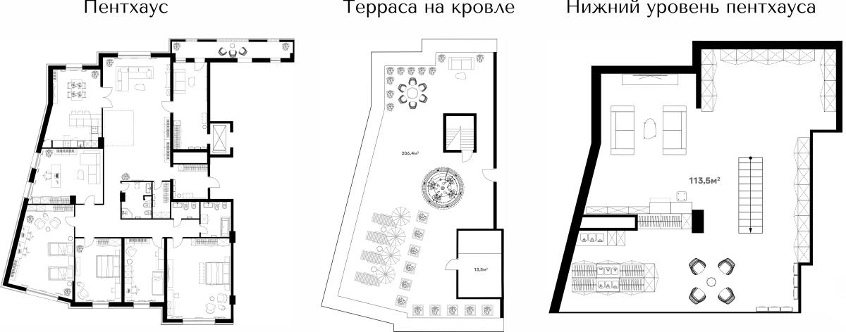 Планировка 5-комнатная квартира в ЖК River Нouse Щёлково